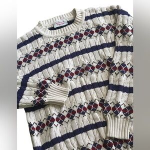 Vintage United Colors of Benetton Cable Knit Sweater Mens Medium‎ Made in Italy